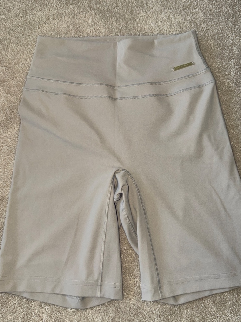 Gymshark x Whitney Simmons High-Waist Beige Bike Shorts